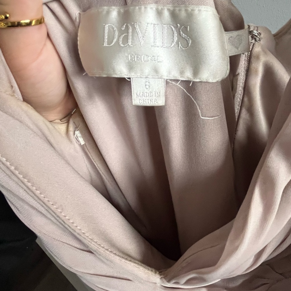 David's Bridal Soft Pink Gown
